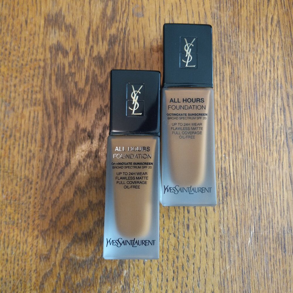 New NIB Lot of YSL All Hours Foundation B80 Chocolate .84oz x 2